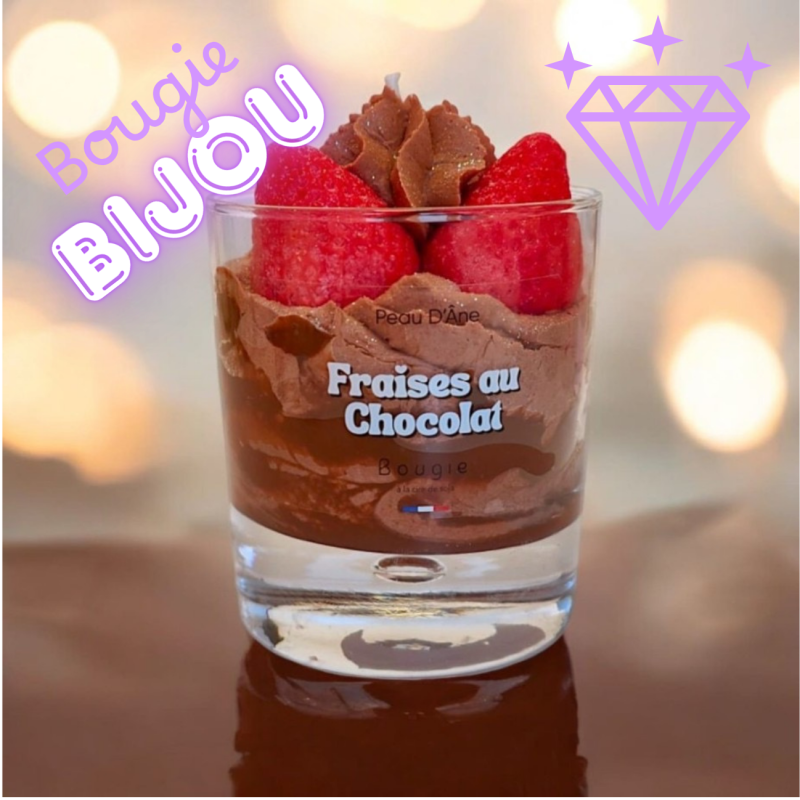 Bougie Bijou Fraises au Chocolat