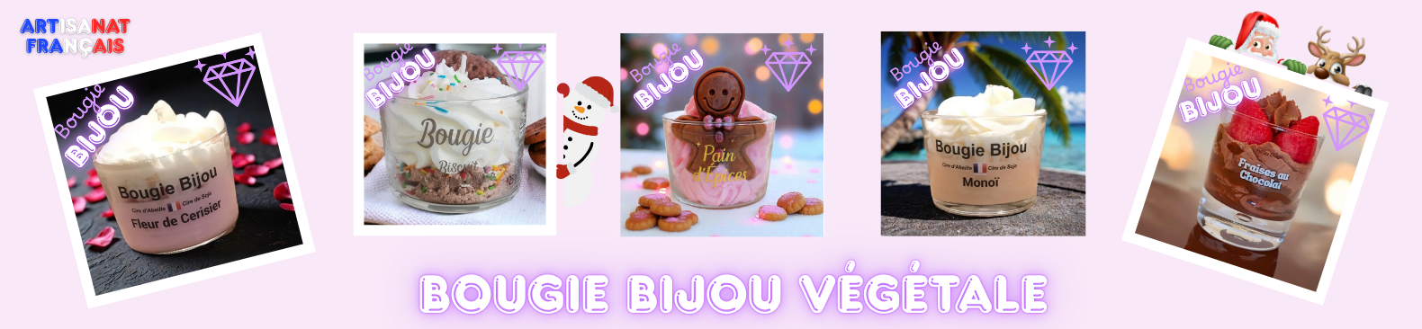 Bougie Bijou Végétale et en acier inoxydable